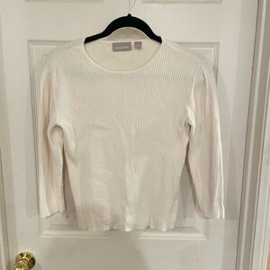 Nordstrom 100% Cotton Ribbed 3/4 Sleeve Fitted Women’s Crop Top